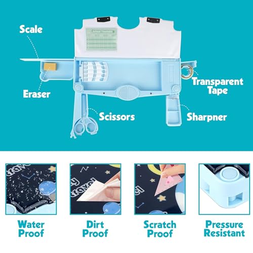 Image of LONGMIRE Plastic Space Theme Multi Functional Magnetic Pencil Box For Kids Boys & Girls Return Gifts (Multicolor)