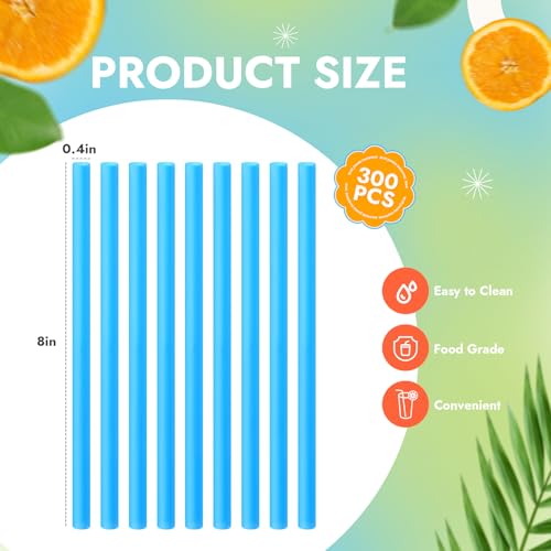 Pitillos jumbo desechables azules 8.2 pulg x300 unidades miniatura 2