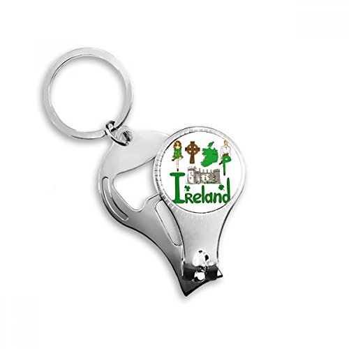 Porte-clés symbole national Irlande trèfle celte et souvenir de Dublin
