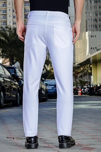 Image of ONE SKY Premium Men's Flexi Waist Casual Pants Cotton Blend Stretchable Chinos | Slim Fit Stylish Office Fashion Trousers for Office, Party | Men Formal Pant