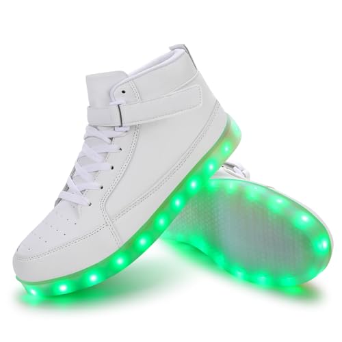 Image of Light Up Shoes Men Women LED Shoes USB Charging Adult High Top LED Sneakers Glow in The Dark Footwear for Dancing Party Festivals Festivals