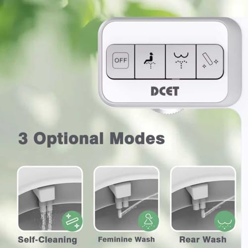Image of Bidet Attachment, 0.23 inch Ultra-Slim No Gap Design, Non-Electric Self-Cleaning Bidet with Dual Nozzles (Rear & Feminine Wash), Adjustable Pressure, Tool-Free Installation