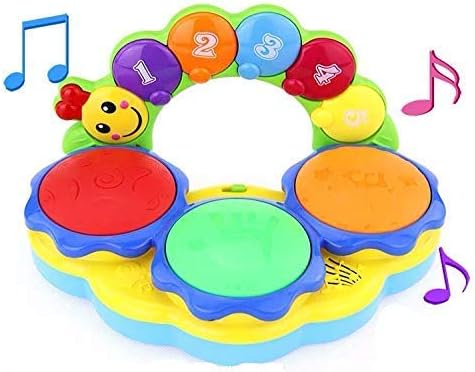 Early Education Baby Portable Hand Pat Drum Toy Piano Musical Instrument Toy with Lights and Music Learning Machine Toy Various Funny Sounds & Drumming Rhythm Toddlers Children & Kids Boys and Girls