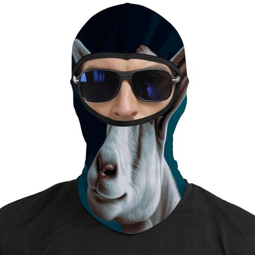 Mascarilla tipo balaclava unisex con diseño de cabra para frío, protección térmica para motos y esquí miniatura 3