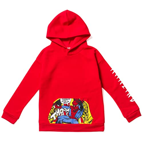 Marvel Spider-Man Little Boys Fleece Pullover Hoodie Red 4