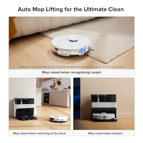 Image of roborock S7 Max Ultra Robot Vacuum and Mop Combo, Auto Mop Drying, Auto Mop Washing, Self-Emptying, Self-Refilling, 5500Pa Suction, Reactive Tech Obstacle Avoidance, White (Renewed)