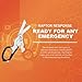 SUVIVISUN Trauma Shears 6-in-1, EMT Scissors Foldable with Holster & Belt Clip, Stainless Steel Emergency Shears for Outdoor Camping (Orange)