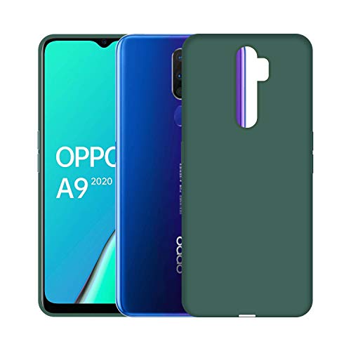 Image of Case Creation Luxurious OG Series for A5 2020 Case Cover,Anti-Dirty Slim Case Frosted Matte Cute Candy TPU Raised Bezel (Splash of Color) Back Cover for Oppo A5 2020 -Lake Green