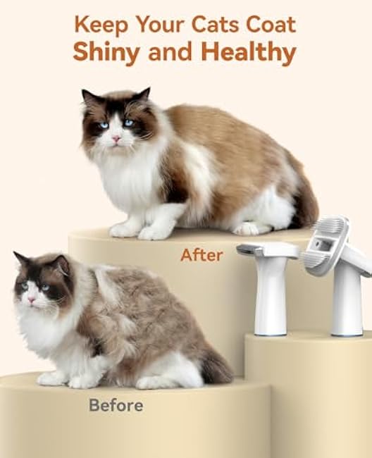 oneisall Cat Vacuum Groomer Quiet, Pet Vacuum Grooming Kit with Clipper Paw Trimmer & Brush, 1.5L Large Dust Cup Pet Vacuum for Shedding, Trimming & Home Cleaning-hXT7gutO