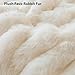 LIFEREVO 2 Pack Fluffy Faux Rabbit Fur Pillow Cases, Luxury Soft Plush Shaggy Bubble Pillowcases Standard Size with Zipper Closure, Furry Fuzzy Ivory Long Pillow Shams Bedroom Living Room 20x26, Beige