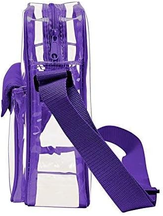 Clear Crossbody Messenger Shoulder Bag with Zipper Closure Adjustable Strap Stadium Approved Clear Bags For Women and Men