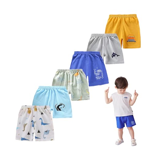 Toddler Boy Shorts Baby Summer Elastic Waist Pull On Cotton Solid Color Lightweight Shorts Clothes 6M-5Y