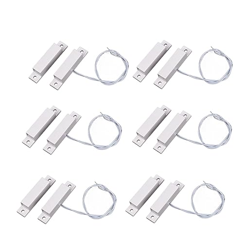 Image of Magnetic Reed Switch MC-32 NC Surface Mount Wired Security Window Door Contact Sensor Alarm Magnetic Reed Switch White - (6 Sets)