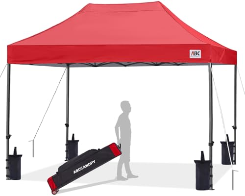 Image of ABCCANOPY Patio Pop Up Canopy Tent 8x12 Commercial-Series (Red)