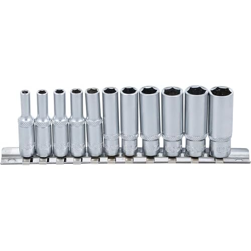 BGS 2221 | Steckschlüssel-Einsatz-Satz Sechskant, tief | 11-tlg. | 6,3 mm (1/4") | SW 4 -13 mm | CV-Stahl