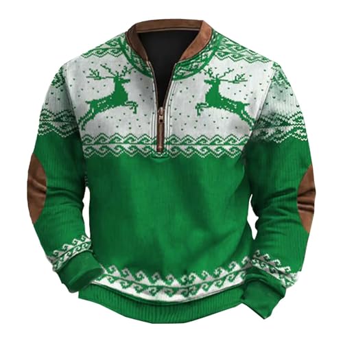 DENGJIAMY Herren-Pullover mit Rentier-Motiv, lustiger Weihnachtsdruck,...