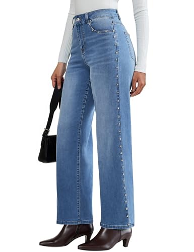 luvamia High Waisted Wide Leg Jeans for Women Trendy Side