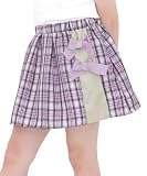 [Bee] ビー チェック柄スカート キッズ ジュニア 女の子 ガールズ リボン ミニ 卒業式 制服 bbb01726 140cm パープル