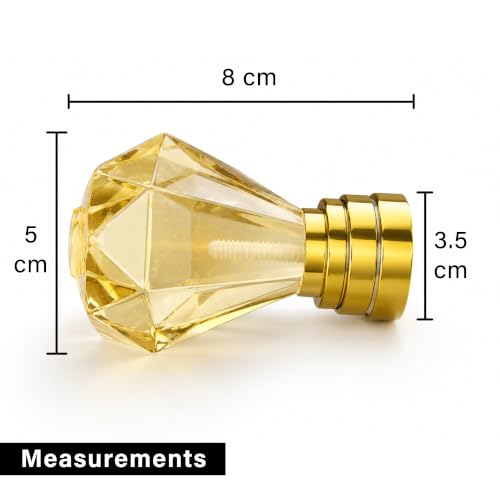 Image of Atlantic Curtain Rod Finials Set of 2, Decorative Textured Resin Diamond Finials with Gold Finish for Standard Drapery Rods