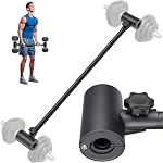 Kipika Dumbbell to Barbell Converter, Versatile Adjustable Weight Lifting Bar for Home Gym, Durable Steel Barbell Bar with Foam-Lined Clamps. Fits Standard Dumbbells, Up to 100 lbs per Side