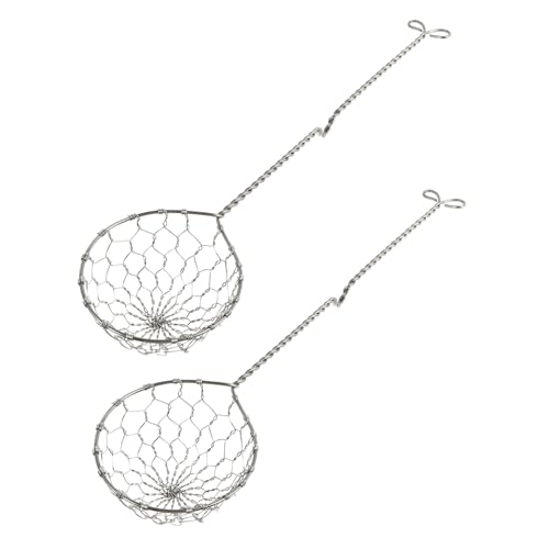 FUNNETOYU 2Pieza Colador Inoxidable Para Cocina Para Freír y Escurrir Utensilio De Cocina Multifuncional Color Plata