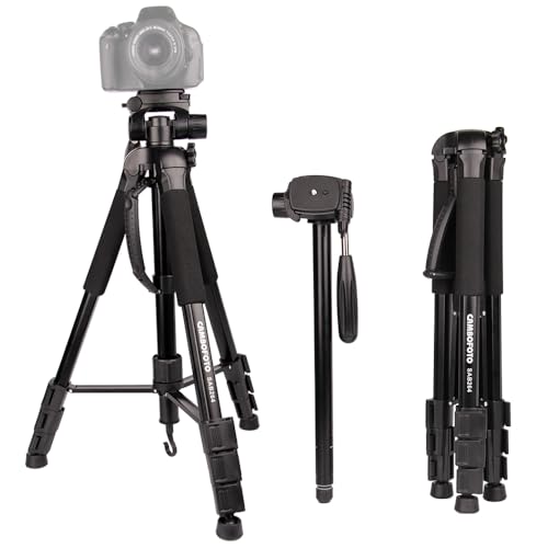 CAMBOFOTO Camera Tripod 70"/176.5cm Travel Tripod/Monopod(65") with Bubble Level and Carry Bag Fit Most DSLR Camera