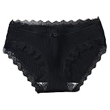 jieGorge Sexy Höschen für Frauen für Sex Benutzerdefinierte Brief Logo Low Waist Striped Tangas No Show Bikini Tangas Frauen Unterwäsche Höschen Sexy Unterhosen für Frauen für Sex (Black, XL)