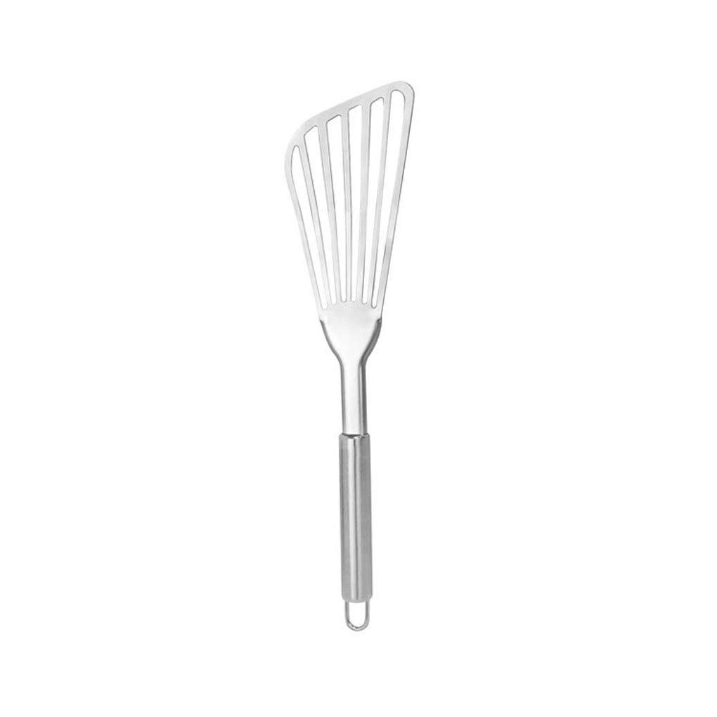 Tovolo Spatola in silicone scanalata con manico in acciaio inox, spatola per pancake, utensile da cucina antigraffio per pentole antiaderenti e padelle in ghisa, 1 pezzo