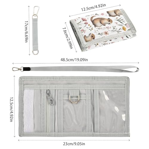 ALAZA Kids Wallets for Boys Girls Toddler Trifold Wallet Children Small Groundhogs Flowers with Zipper Coin Pocket3