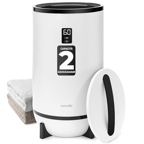 SereneLife Scaldasalviette Elettrico Bagno a Secchio, Scaldasalviette Bagno con Profumazione, Spegnimento Automatico, per 2 Asciugamani, Coperte, Accappatoi