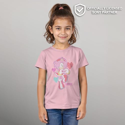 Girl's Sonic the Hedgehog Amy Heart Hands T-Shirt2