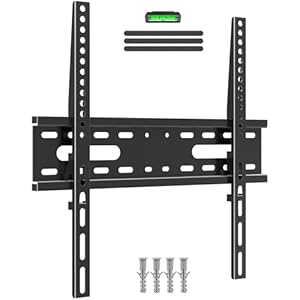 MOUNTUP Ultra Slim TV Wall Bracket for 26-60 inch Flat&Curved TV, Low Profile Wall Mount 23mm from Wall up to 45 KG, with Max VESA 400X400mm, EU0082-F