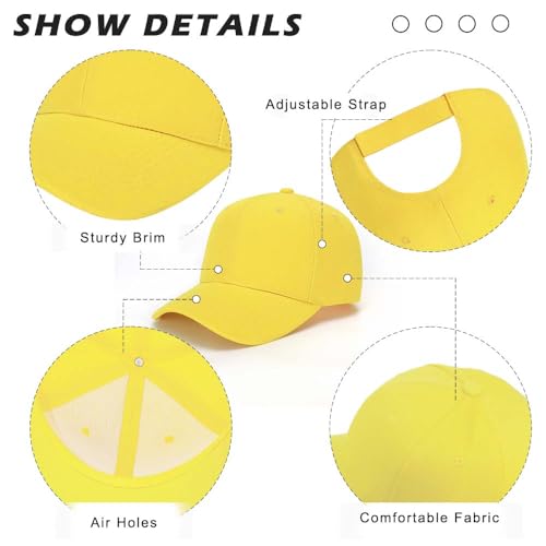 Image of ZH Plain Adjustable Baseball Cap - Lot of 12 Unisex Blank Design Caps