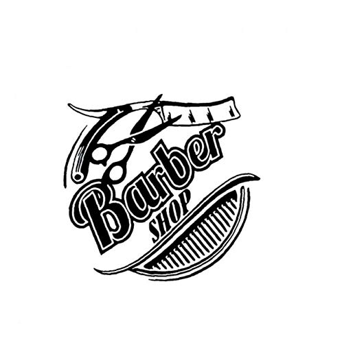 Heall Stickers muraux Creative Barber Shop Logo Autocollants Amovible Haircut Mur dérouleurs Fond Mode Décoration
