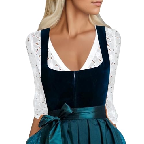 Top de Oktoberfest para mujer con encaje solución cómoda contra la ropa ajustada de fiesta