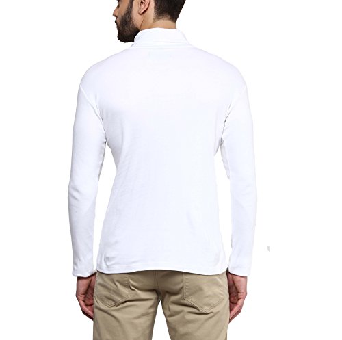 Image of HYPERNATION White Color Cotton High Neck Cotton T-Shirt