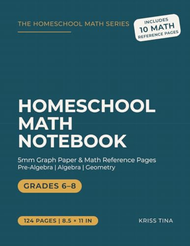 Homeschool Math Notebook: 5Mm Graph Paper & Math Reference Pages For Grades 6–8 | Pre-Algebra, Algebra & Geometry Workbook (The Homeschool Math Series
