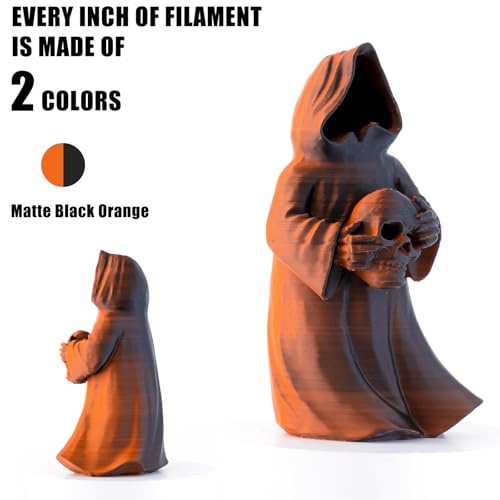 Image of OVV3D Dual Color PLA Filament 1.75mm, Orange Black Matte PLA 3D Printer Filament, Multi Color Change 3D Printing Filament for Halloween Decorations, 1kg Spool, + /-0.02mm