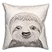 Creative Products Baby Sloth Throw Pillow | Decorative Pillows for Living Room Couch Bed Sofa, Fluffy Soft Cushion | Gray, 18x18