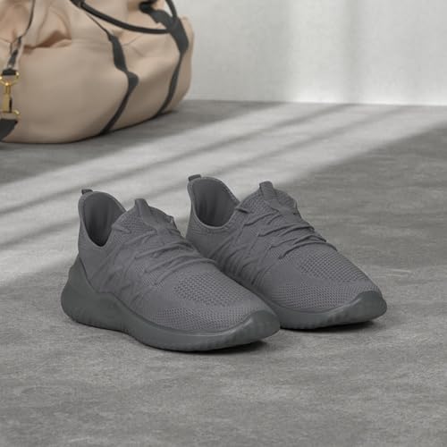 Image of Zapatos de Mujer Womens Ladies Walking Running Shoes Slip On Lightweight Casual Tennis Sneakers Clothes Shoes Dark /Grey