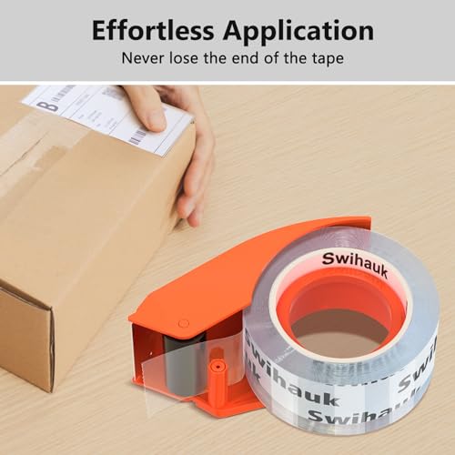 Swihauk 1.88 in x 66.6 YDs Heavy Duty Packing Tape with Dispenser, Strong & Durable Shipping Tape, Packaging Tape, Clear Package Tape for Shipping Moving Storage and Mailing, 2 Roll + 2 Dispenser - Thumbnail 3