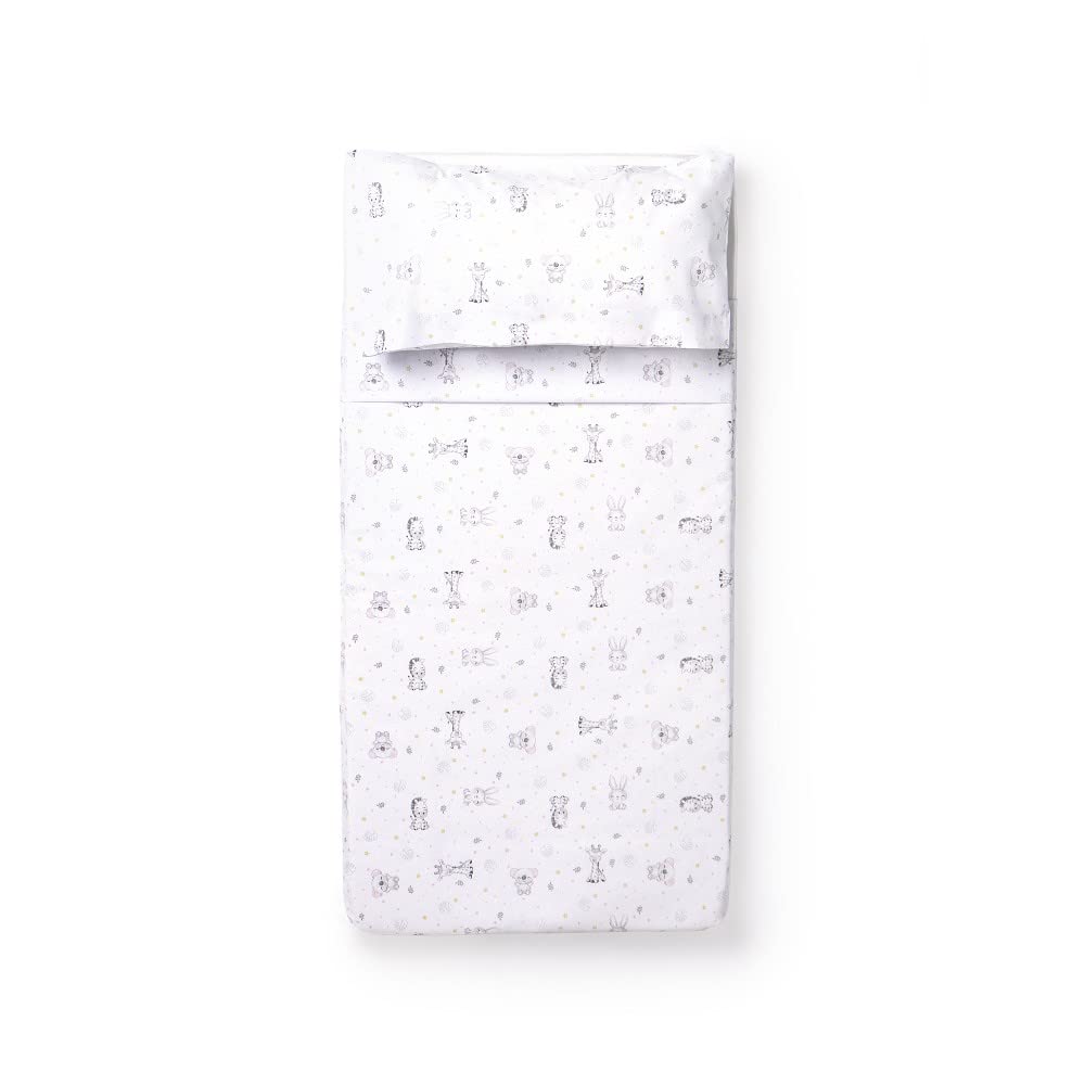 Set di 3 Lenzuola per Carrozzino KOALA en blanco rosa · 100% COTONE · Lenzuolo per Neonati