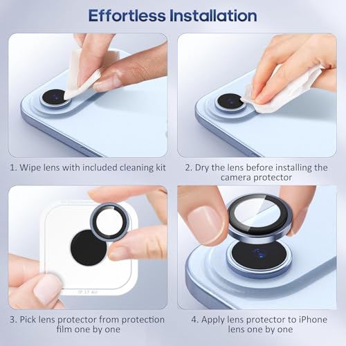 Image of CLITZ for iPhone 17 Air Camera Lens Protector Original Individual Lens Screen Protector | 9H Hardness, Scratch-Resistant, Case Friendly (Blue)
