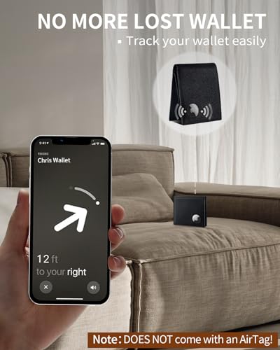 Wallet for Men with AirTag Holder Genuine Leather Bifold RFID Blocking Mens Wallets with 14 Card Slots, ID Window & 2 Cash Pocket (Airtag Not included)2