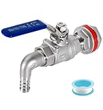 HGKEKE Full Port Valve- 1/2 Inch Elbow Barb Stainless Steel Ball Valve Fitting...