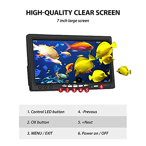 Syksol Guangming - 7Inch Led Hd Fish Finder Visual Fishing Night Vision High Definition Underwater Fishing Camera Fishing Supplies Fishing Equipment #TOP3