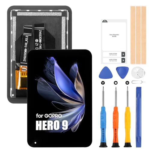 Arsssly pantalla LCD para GoPro Hero 9 pantalla LCD para GoPro Hero 10/11 pantalla LCD táctil digitalizador Asamblea completa con herramientas (negro)