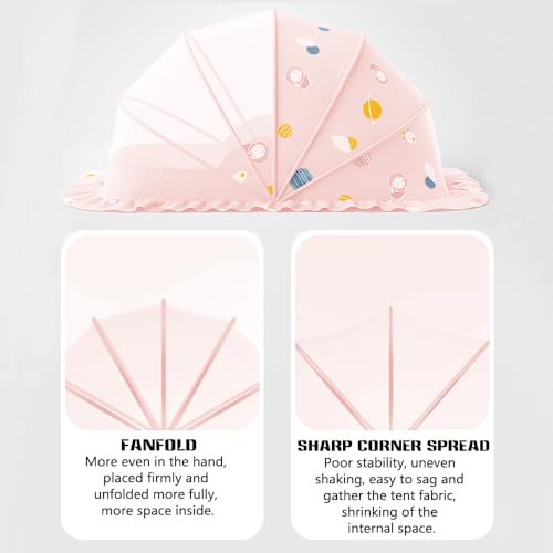 Image of Mosquito Nets for Baby Cribs, Portable Folding Mosquito Net for Stroller, 0-3 Years Kids Travel & Sleep Mosquito Mesh Cover,Baby Crib(Pink, 47 inchx24 inchx26 inch)