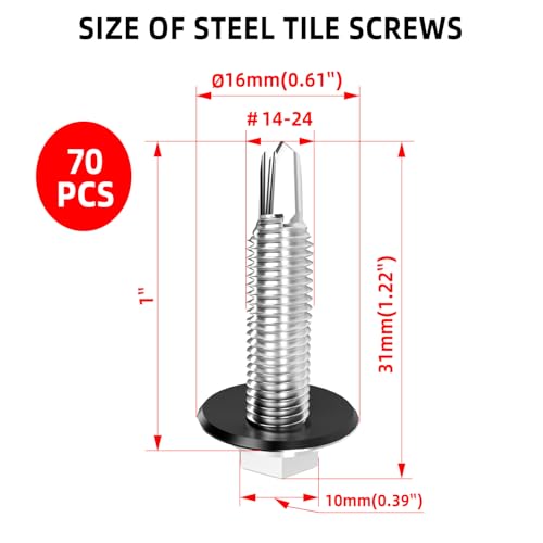 #14x1 Tornillo de acero inoxidable cabeza hexagonal 70pcs miniatura 2