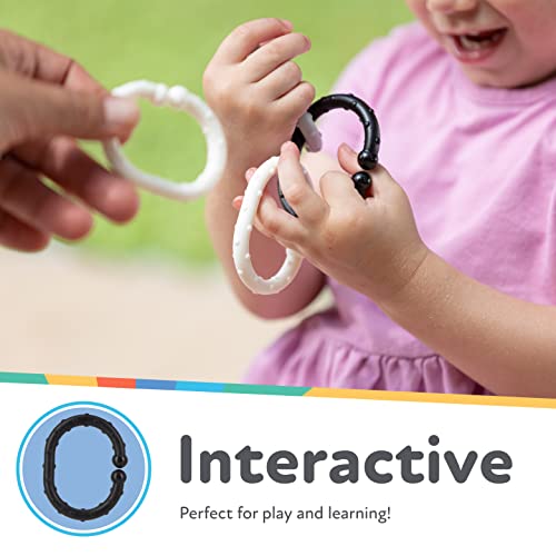 Image of Nuby Linkables | Black, Grey, and White Attachable Links for Strollers, Car Seats, and Travel
